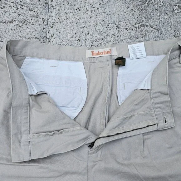 Timberland Men Shorts Bermuda Beige 100% Cotton Shorts Size 36 - Picture 4 of 8